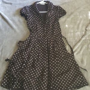 Brown and white button down dress